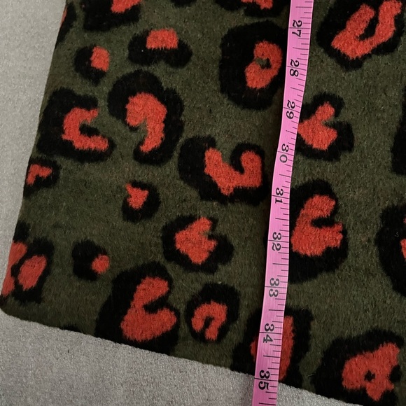 [US6]Dept 19 Leopard Print Wool Blend Coat in Green and Red NWOT - Picture 6 of 13